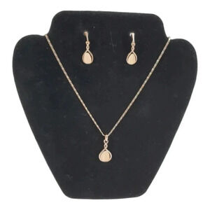 Rose Tone Swirl Earring and Necklace Set